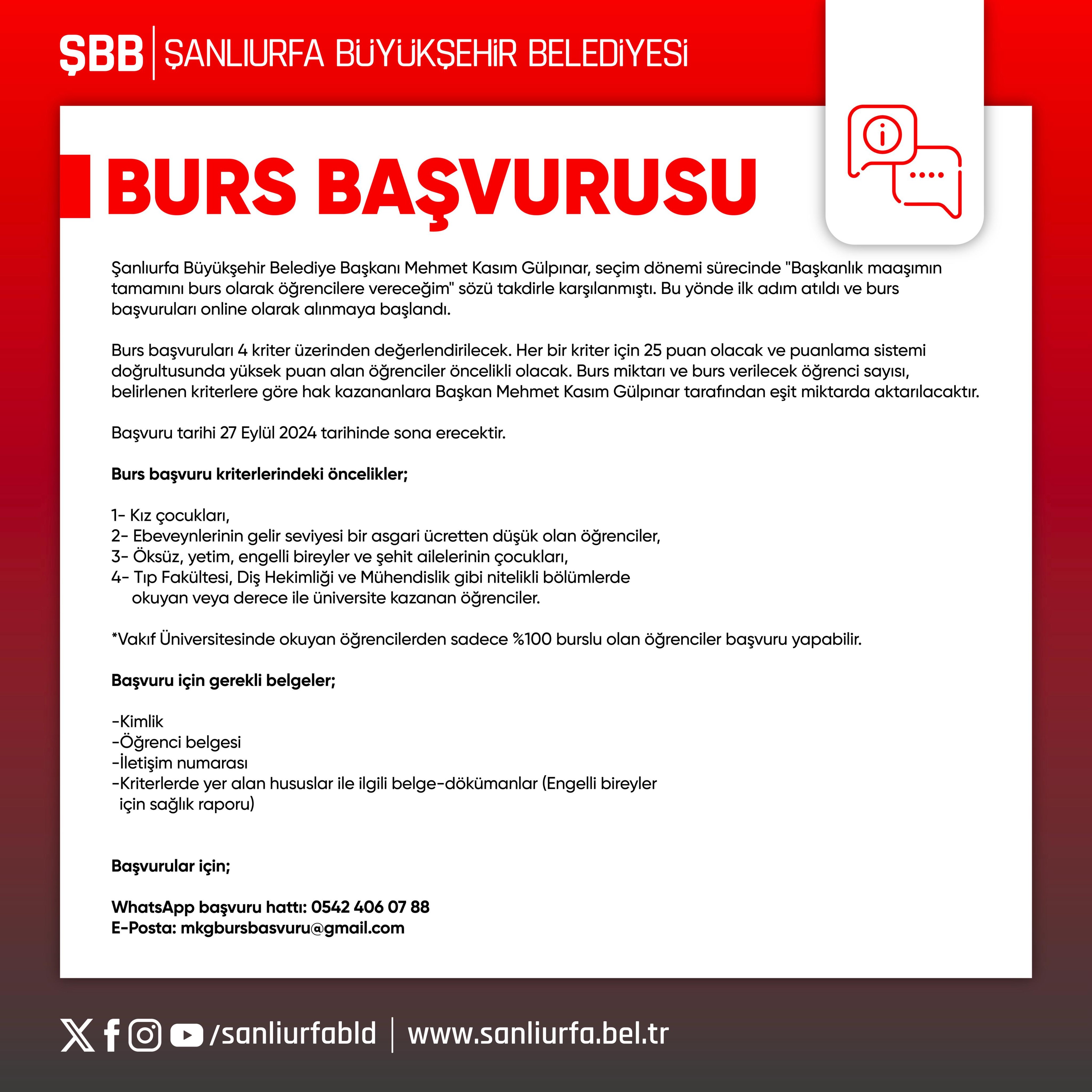 İşte Gülpınar'ın belirlediği 4 burs kriteri