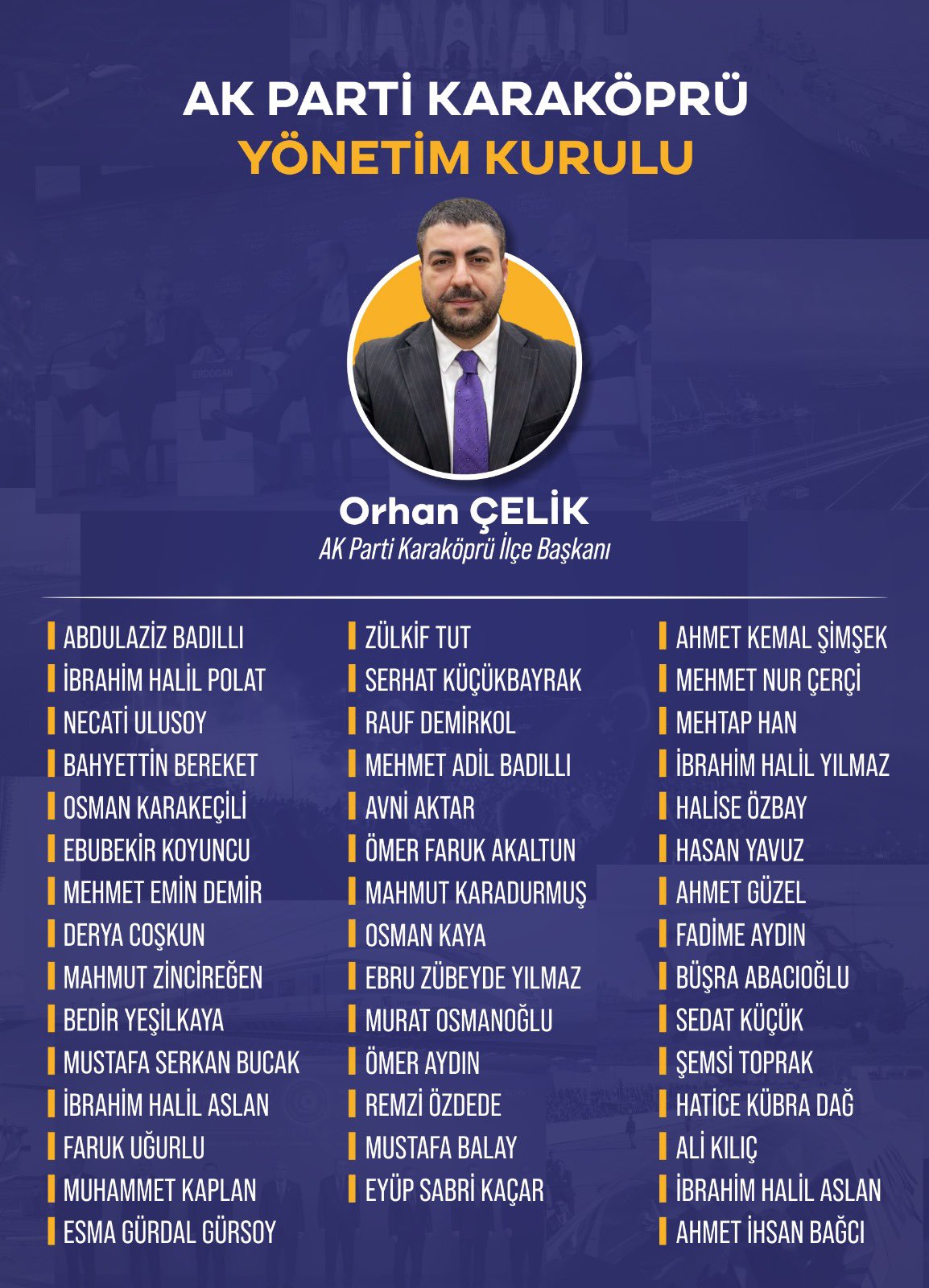 Av.Orhan Çelik'in yönetiminde kimler var?
