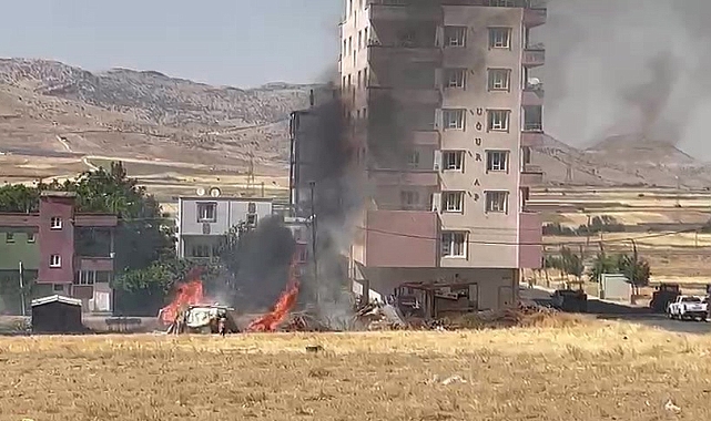 Boş arazide çıkan yangın itfaiye ekiplerince söndürüldü