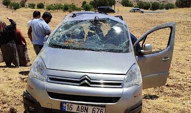 Hafif ticari araç tarlaya uçtu: 2 yaralı