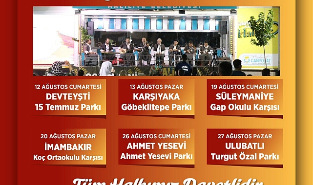 Haliliye yaz konserleri ile renklenecek
