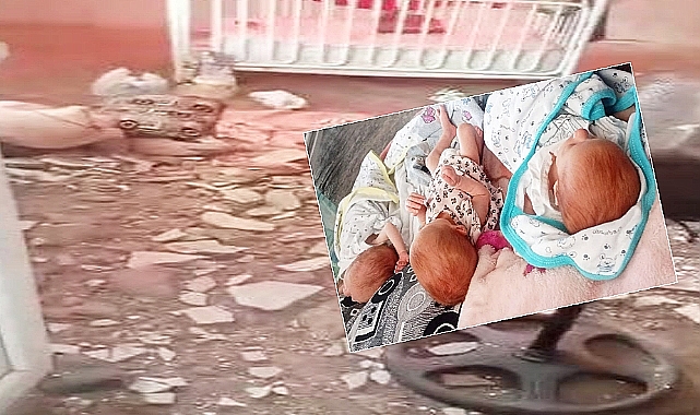 Üçüz bebekler tavan çökmesi sonucu yaralandı
