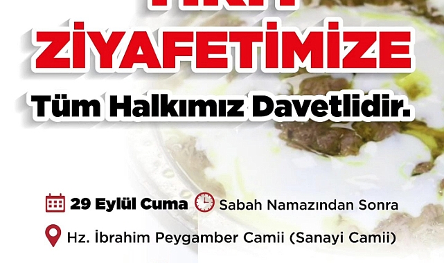 Haliliye Belediyesinden tirit ziyafetine davet