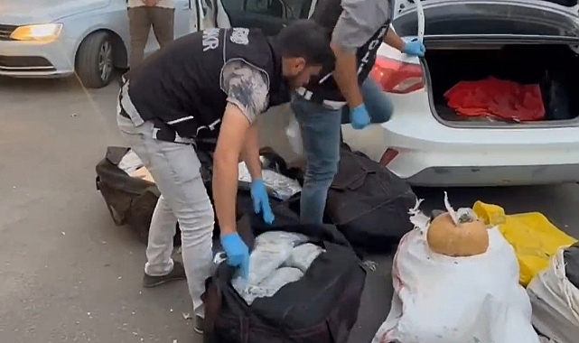 Hastane bahçesinde 9 kilo 500 gram uyuşturucu yakalandı