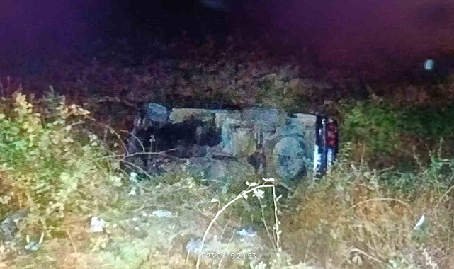Otomobil şarampole devrildi