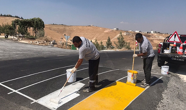 Yol çizgi çalışmaları hız kesmeden devam ediyor
