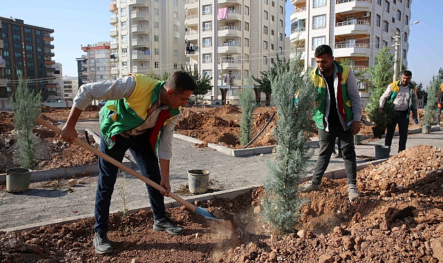 Karaköprü’de yeni parklar ağaçlandırılıyor