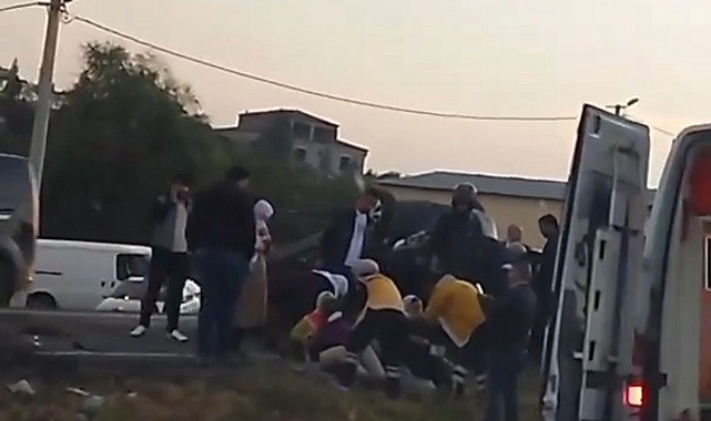 Sürücüsünün kontrolünden çıkan otomobil takla attı: 6 yaralı