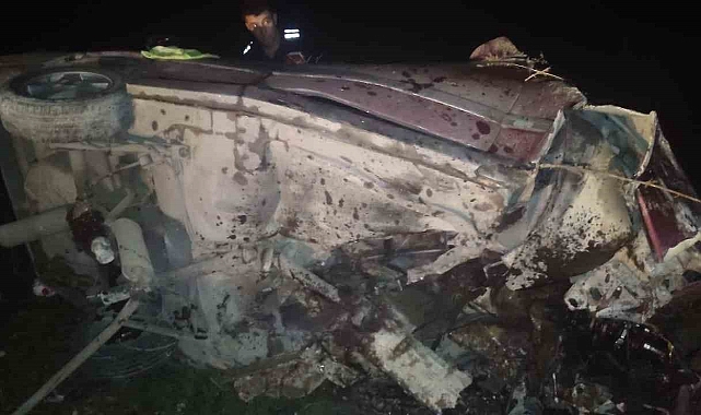 Direksiyon hakimiyeti kaybolan otomobil takla attı: 1 ölü, 1 yaralı