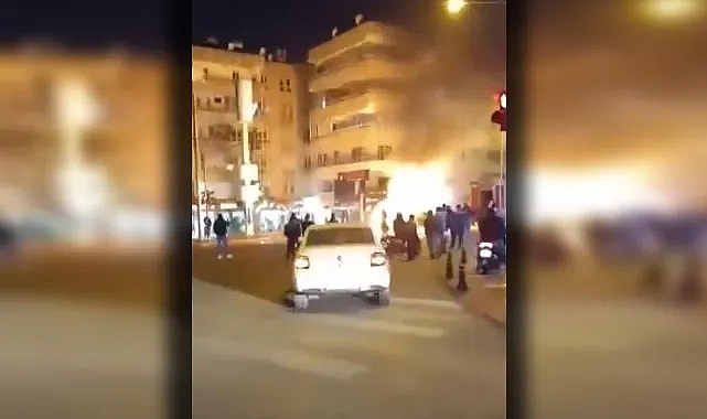 Haliliye'de korkutan araba yangını
