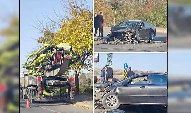 Karaköprü'de otomobil, beton mikserine arkadan çarptı