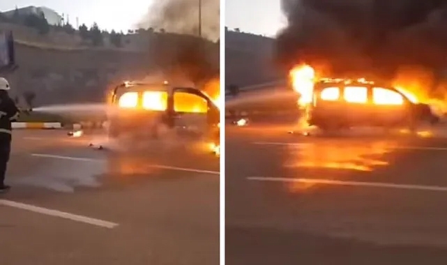 Urfa'da ticari araç küle döndü