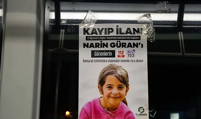 Narin&#039;in afişleri otobüslere asıldı