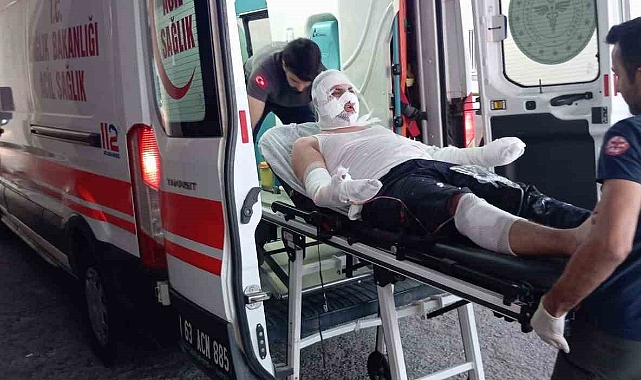 İtfaiye eri alevlerin arasında kaldı