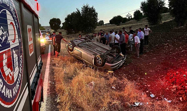 Kontrolden çıkan otomobil tarlaya uçtu: 3 yaralı