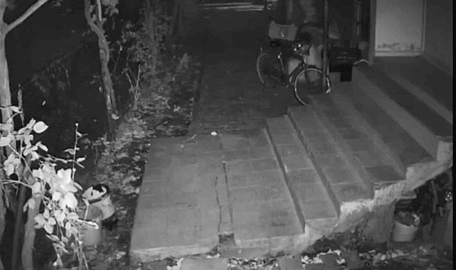 Bahçeye giren hırsız, 20 saniyede bisikleti sırtlayıp kaçtı