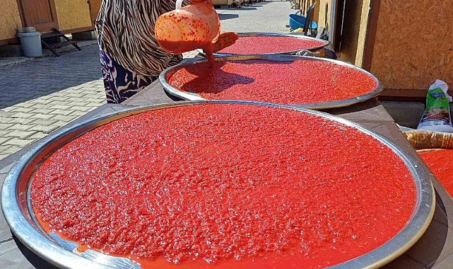 Depremzede kadınların kurutmalık ve salça telaşı başladı