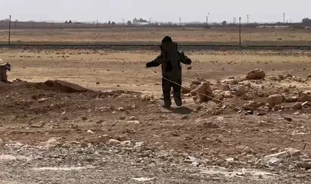 Yola yerleştirilen mayın imha edildi