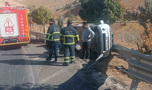 Hafif ticari araç devrildi: 1 yaralı