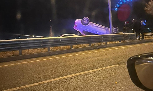 Kontrolden çıkan otomobil takla attı: 1 yaralı