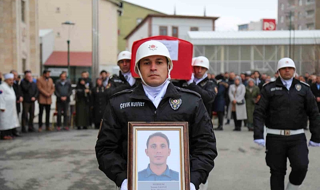 Vefat eden polis memuru için cenaze töreni düzenlendi