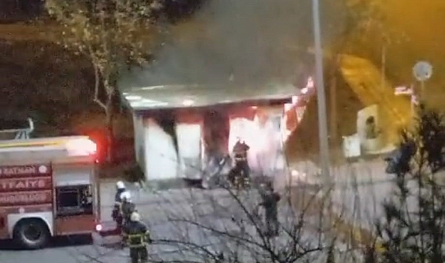 Şoförlerin kaldığı kulübe benzin dökülerek ateşe verildi
