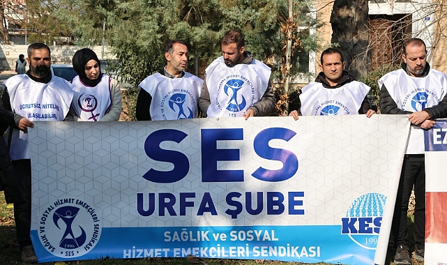 Urfa'da sağlıkçılardan 'Eziyet yönetmeliği' eylemi