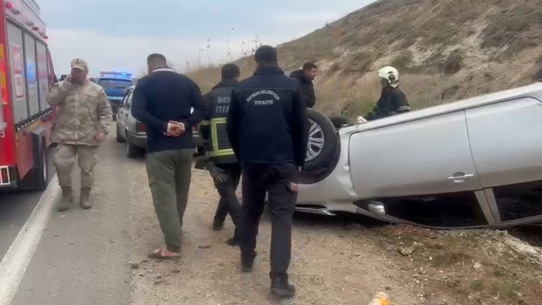 Kontrolden çıkan araç takla attı: 1 yaralı