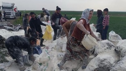 Şanlıurfa'da tır kazası sonrası ilginç görüntüler