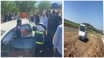 Adıyaman Kahta yolunda kontrolden çıkan araçlar çapıştı