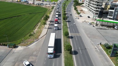 Şanlıurfa’da tır konvoyu Gazze’ye destek için yola çıktı