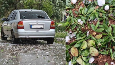 Ceviz büyüklüğünde dolu kahta’da tarımı vurdu