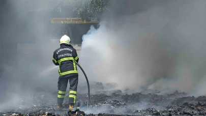 Atık madde yangını itfaiye tarafından söndürüldü