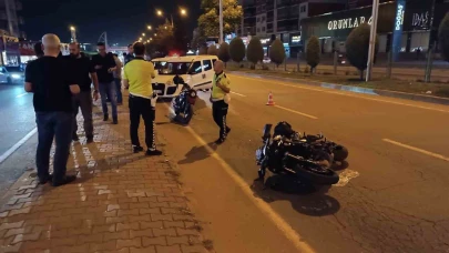 Polis memuru ve eşi motosiklet kazasında yaralandı
