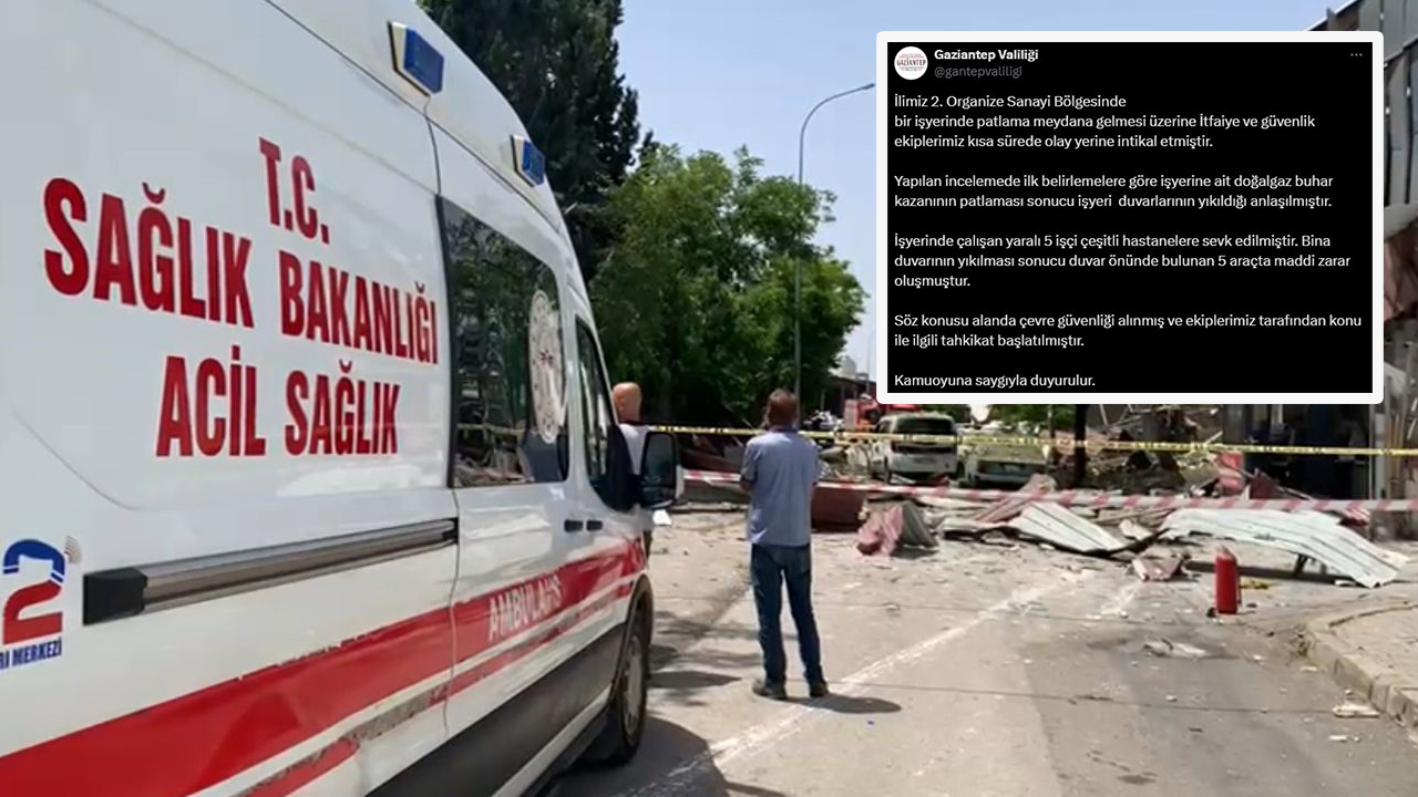 Gaziantep Valiliğinden patlama açıklaması