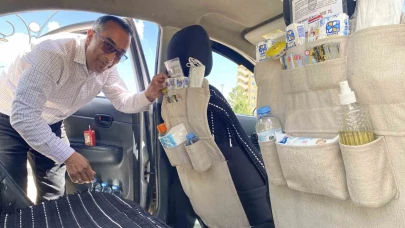 Taksisine hijyen köşesi kurdu, müşteri memnuniyeti katlandı