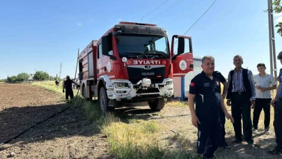 Ekili alan yanında çıkan yangın korkuttu