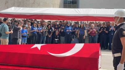 Kalp krizi sonucu vefat eden polis memuru için tören düzenlendi