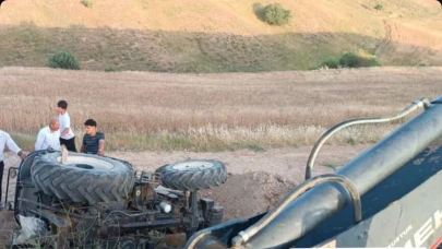 Traktör devrildi: 2 yaralı