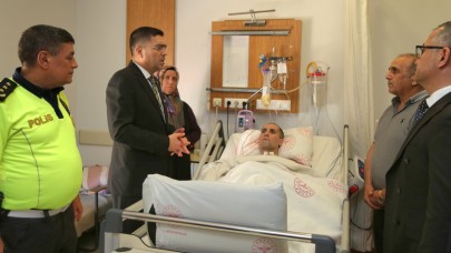 Aksoy'dan Polis memuru Özalp'a moral ziyareti