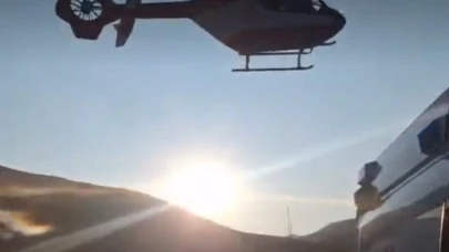 79 yaşındaki hasta için helikopter ambulans havalandı