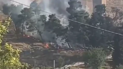 Kale eteğinde yangın