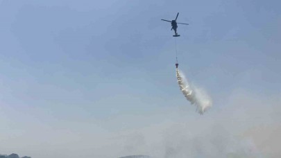 Orman yangınına havadan ve karadan müdahale sürüyor