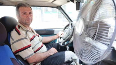 Sürücünün sıcaklığa karşı ilginç çözümü: 87 model araca vantilatör taktı