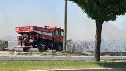 Anız yangını bahçeye sıçradı