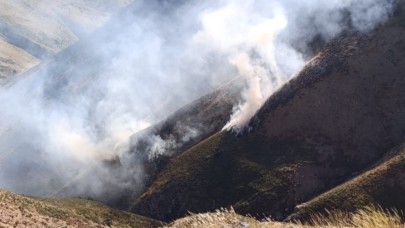 Teşikan yaylasında korkutan yangın
