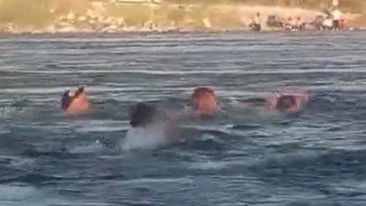 Fırat Nehri’nde 3 kişi boğulmaktan son anda kurtardı