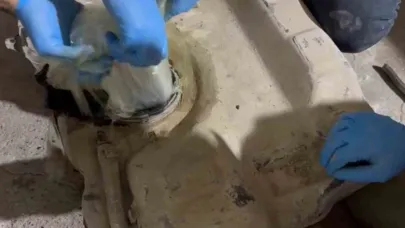 Ek mazot deposundan 20 kilogram esrar çıktı