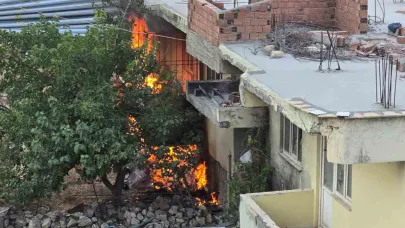 Ev yangını paniğe neden oldu