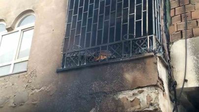 Suriyelilerin kaldığı binada yangın